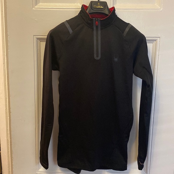 Spyder 1/4 zip men’s black long sleeve top - size small - Picture 4 of 11